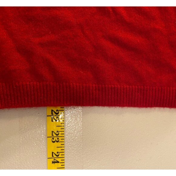 Lord & Taylor Pullover Red Mock Turtle Sweater Cashmere Long Sleeve Medium - Picture 6 of 9